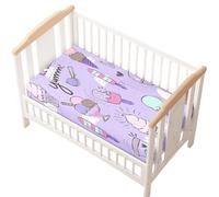 Treer Sabanas Bajeras Cuna para Minicuna, Sabanas Bajeras Capazo Suave Sábanas de Cuna Microfibra Protector Colchon Cuna con Elástico para Rectangula Colchón de Bebé (95x65x10cm,Helado 3)