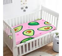 Treer Sabanas Bajeras para Cuna Bebe, Patrón de Frutas Sábana Bajera Ajustable Minicuna Funda Capazo Transpirable Universal Protectores De Colchonetas para Niña y Niño (Aguacate 1,90x55x10cm)