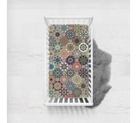 Treer Sabanas Bajeras para Cuna Bebe, Sábana Bajera Ajustable Minicuna Funda Capazo Transpirable Universal Protectores De Colchonetas para Niña y Niño (Boho 3,65x95cm)