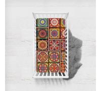 Treer Sabanas Bajeras para Cuna Bebe, Sábana Bajera Ajustable Minicuna Funda Capazo Transpirable Universal Protectores De Colchonetas para Niña y Niño (Patrón marroquí 4,100 x 135cm)