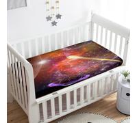 Treer Sabanas Cuna Minicuna, 3D Interstellar Funda Capazo Sabanas Carrito Bebe Acogedor y Transpirable Protector Colchon Cuna para Rectangula Colchón de Bebé (Meteorito,85x51x10cm)