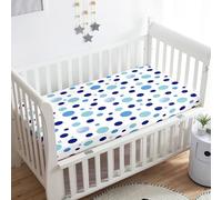 Treer Sabanas Cuna Minicuna, 3D Puntos de Colores Capazo Sabanas Carrito Bebe Acogedor y Transpirable Protector Colchon Cuna para Rectangula Colchón de Bebé (Azul,95x65x10cm)