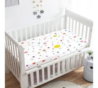 Treer Sabanas Cuna Minicuna, 3D Puntos de Colores Capazo Sabanas Carrito Bebe Acogedor y Transpirable Protector Colchon Cuna para Rectangula Colchón de Bebé (Blanco,120x60x20cm)