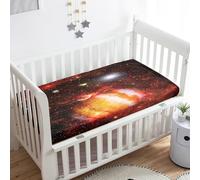 Treer Sabanas Cuna Minicuna, Espacio 3D Funda Capazo Sabanas Carrito Bebe Acogedor y Transpirable Protector Colchon Cuna para Rectangula Colchón de Bebé (Marte,120x60x20cm)