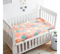 Treer Sabanas Cuna Minicuna, Funda Capazo 3D Escama de Pez Sabanas Carrito Bebe Acogedor y Transpirable Protector Colchon Cuna para Rectangula Colchón de Bebé (Naranja,120x60x20cm)
