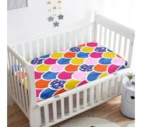 Treer Sabanas Cuna Minicuna, Funda Capazo 3D Escama de Pez Sabanas Carrito Bebe Acogedor y Transpirable Protector Colchon Cuna para Rectangula Colchón de Bebé (Arco iris,140x70x20cm)