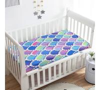 Treer Sabanas Cuna Minicuna, Funda Capazo 3D Escama de Pez Sabanas Carrito Bebe Acogedor y Transpirable Protector Colchon Cuna para Rectangula Colchón de Bebé (Escama,85x51x10cm)