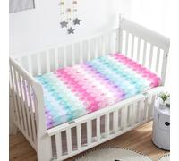 Treer Sabanas Cuna Minicuna, Funda Capazo Sabanas Carrito 3D Escama de Pez Bebe Acogedor y Transpirable Protector Colchon Cuna para Rectangula Colchón de Bebé (Arco iris,95x65x10cm)