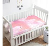 Treer Sabanas Cuna Minicuna, Funda Capazo Sabanas Carrito 3D Escama de Pez Bebe Acogedor y Transpirable Protector Colchon Cuna para Rectangula Colchón de Bebé (Rosa,80x40x10cm)