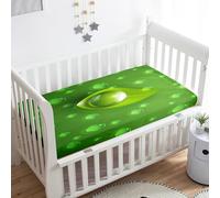 Treer Sabanas Cuna Minicuna, Gotas de agua coloreadas Funda Capazo Sabanas Carrito Bebe Acogedor y Transpirable Protector Colchon Cuna para Rectangula Colchón de Bebé (75x30x10cm,Verde hierba)