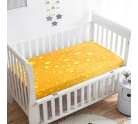 Treer Sabanas Cuna Minicuna, Gotas de agua coloreadas Funda Capazo Sabanas Carrito Bebe Acogedor y Transpirable Protector Colchon Cuna para Rectangula Colchón de Bebé (85x51x10cm,Amarillo)