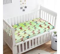 Treer Sabanas Cuna Minicuna, Perro Salchicha Funda Capazo Sabanas Carrito Bebe Acogedor y Transpirable Protector Colchon Cuna para Rectangula Colchón de Bebé (120x60x20cm,Verde)