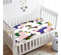 Treer Sabanas Cuna Minicuna, Perro Salchicha Funda Capazo Sabanas Carrito Bebe Acogedor y Transpirable Protector Colchon Cuna para Rectangula Colchón de Bebé (95x65x10cm,Violeta)