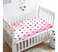 Treer Sabanas Cuna Minicuna, Puntos 3D Funda Capazo Sabanas Carrito Bebe Acogedor y Transpirable Protector Colchon Cuna para Rectangula Colchón de Bebé (Rosa,120x60x20cm)