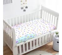 Treer Sabanas Cuna Minicuna, Puntos Arco iris Capazo Sabanas Carrito Bebe Acogedor y Transpirable Protector Colchon Cuna para Rectangula Colchón de Bebé (Degradado,85x51x10cm)