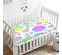 Treer Sabanas Cuna Minicuna, Puntos Arco iris Capazo Sabanas Carrito Bebe Acogedor y Transpirable Protector Colchon Cuna para Rectangula Colchón de Bebé (Arco Iris,140x70x20cm)