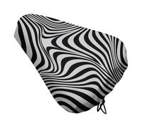Treer Style Animale 3D Housses de Selle Imperméables pour Selle de Vélo, Housse de Pluie pour Siège de Vélo Avec Cordon de Serrage, pour Vélos de Route/VTT (Negro Blanco 3,4 Piezas)