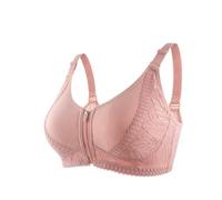 Treer Sujetador Sin Aros Tallas Grandes Push Up, Sujetador Sin Aros ni Costuras Copa Completa Suave Comodos con Bandolera Ajustable para Uso Diario Mujer Pechos Generosos (42/95,368 Rosa)