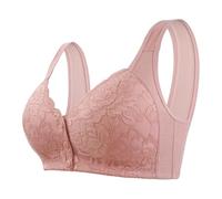Treer Sujetador Sin Aros Tallas Grandes Push Up, Sujetador Sin Aros ni Costuras Copa Completa Suave Comodos con Bandolera Ajustable para Uso Diario Mujer Pechos Generosos (54/125,339 Rosa)