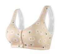 Treer Sujetador Sin Aros Tallas Grandes Push Up, Sujetador Sin Aros ni Costuras Copa Completa Suave Comodos con Bandolera Ajustable para Uso Diario Mujer Pechos Generosos (40/90,338 Abricot)