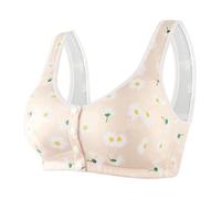 Treer Sujetador Sin Aros Tallas Grandes Push Up, Sujetador Sin Aros ni Costuras Copa Completa Suave Comodos con Bandolera Ajustable para Uso Diario Mujer Pechos Generosos (40/90,338 Beige)