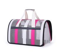 Treer Transportin Gato Perro Pequeño, Duradera Bolsa Transporte Mascotas Transportin Gato Plegable Bolsa de Transporte para Cachorros y Gatitos, Viaje, Paseo (46 * 29 * 26cm,Rosa roja)