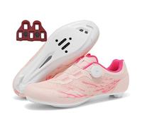 Treer Zapatillas Ciclismo Montaña, Zapatos Bicicleta Montaña para Hombre y Mujer, Zapatillas Ciclismo Verano Ligeras con Tacos SPD de 4 Hoyos Calzado Bicicleta Tamaño 37-48 EU (Rosa,39)