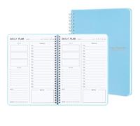 TREES Agenda diaria por hora sin fecha con lista de tareas, comidas, notas, agenda de citas, libro de 10 x 7.3 pulgadas, cubierta flexible de PVC, encuadernación de doble alambre