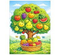 Trees and Fruits Coloring Book for Kids Ages 3-6: Fun and Easy Nature Coloring Pages with Trees, Fruits and Simple Designs for Young Children