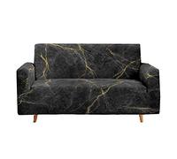 Trees Funda Elástica de Sofá Ajustable para 3 Plazas, Protector Antideslizante con Estampado 3D de Mármol Negro y Fundas de Sofá Ajustables