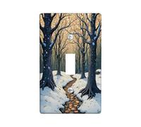 Trees - Placa de cubierta individual para interruptor de luz, camino de nieve, invierno, marrón, plástico, tamaño estándar, placas decorativas de pared para nuevo apartamento, hogar, dormitorio