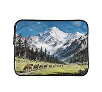 Trees Snow Horses - Funda acolchada para portátil de 13 pulgadas, suave, acolchada, impermeable, para ordenador portátil