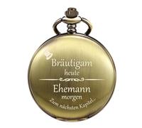 TREEWETO Personalizado Grabado Reloj De Bolsillo Para Hombres Groomsman Mejor Hombre Relojes De Bolsillo Cuarzo Fobwatch - Novio Regalos Para Boda Regalos De Padrino De Boda Regalo De Boda, 3.