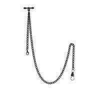 TREEWETO Reloj de bolsillo Albert Chain T-Bar Watch Chain Link 40.6 cm 2 Hooks Bronze/Silver/Gold/Black Classic Antique Fob T Bar, negro, Antiguo