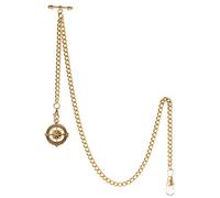 Treeweto - Reloj de bolsillo con cadena de Albert, 2 ganchos con colgante de brújula antigua, diseño de llavero en T