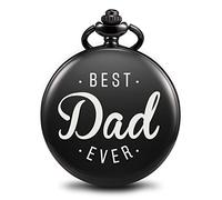 TREEWETO Reloj de bolsillo con grabado para boda, grabado personalizado, regalo para mejor hombre, novio, regalo para boda, regalo de boda, Negro