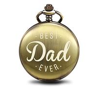 TREEWETO Reloj de bolsillo con grabado para boda, grabado personalizado, regalo para mejor hombre, novio, regalo para boda, regalo de boda, marrón