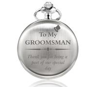 TREEWETO Reloj de Bolsillo Grabado Personalizado para Padrino de Boda - Regalos Personalizados para Padrinos o Propuesta - Regalo para Mejor Hombre