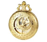 TREEWETO Reloj de bolsillo para hombre con cadena, diseño retro vintage, reloj de cadena mecánico, números romanos para padre, abuelo, cumpleaños, Navidad, plata, Vintage