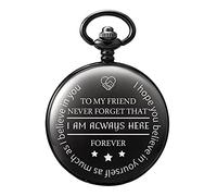 TREEWETO To My Friend - Reloj de bolsillo grabado con cadena, regalo personalizado para mejores amigos, hombres, mujeres, cumpleaños, boda, graduación, Navidad