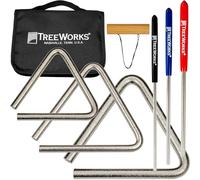 Treeworks TRE57bp - Juego de tres triángulos y batidoras con funda de transporte para almacenamiento y viaje