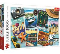 Trefl 1000 Piezas-Collage, Moderno, Entretenimiento Creativo, Turquía, Grecia, España, Italia, Francia, Costa Rica, para Adultos y Niños a partir de 12 Años Puzzle, color postales navideñas (10714)