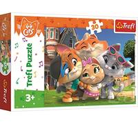 Trefl 30 Elementos-Rompecabezas de Colores con Personajes de Cuentos de Hadas 44 Gatos, Diversión para Niños a Partir de 3 años Puzzle, Cats, Amistad en la Tierra (18288)