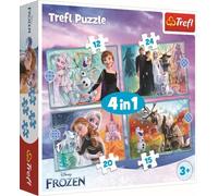Trefl 4 en 1 de Disney Frozen 2 con impresión niños a Partir de 3 años Puzzle, Color, The Incredible World (34381)