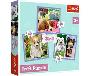 Trefl 34854 Lindos Perros de 20 a 50 Piezas, 3 Juegos para niños a Partir de 3 años 3 en 1