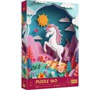 Trefl Efecto 3D, Unicornio-160 piezas-40 Aniversario, Puzle de Colores con Animales, para niños a Partir de 6 años, Multicolor (40047)