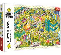Trefl 500 Piezas-Sonrisa, Caras Felices, Emoticonos, DIY Moderno, Rompecabezas Clásicos para Adultos y Niños a Partir De 10 Años Puzzle, color world, dónde está smiley (37429)