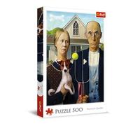 Trefl Rompecabezas American Gothic: Edición Canina, 500 piezas, multicolor (37526)