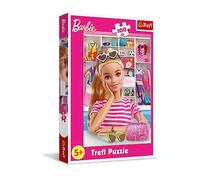 Trefl - Barbie, Conoce Barbie - Puzle de 100 Piezas - Puzle Rosa con la muñeca más Famosa del Mundo, Entretenimiento Creativo, Juego para niños a Partir de 5 años