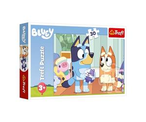 Trefl - Bluey, Always Fun with Bluey - Puzzle de 30 Piezas - Colorido Puzzle con Personajes de Dibujos Animados, Entretenimiento Creativo, diversión para niños a Partir de 3 años